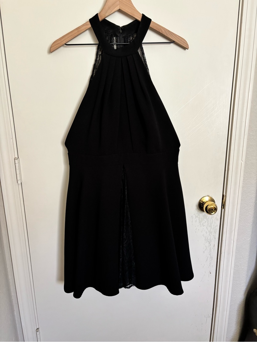 BCBGeneration Black Halter Fit-and-Flare Mini Dress